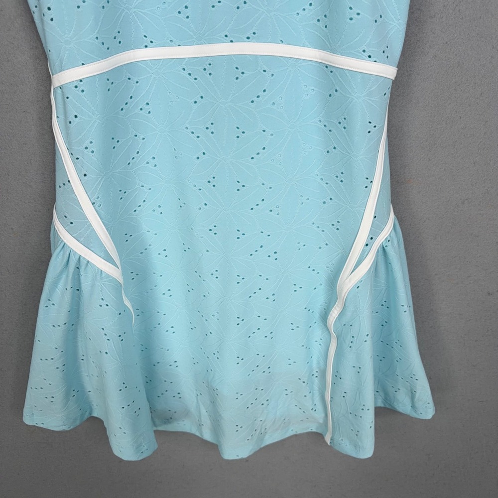 Daily Practice Dress Womens Medium Light Blue Eyelet Active Tennis Athleisure - Picture 3 of 11